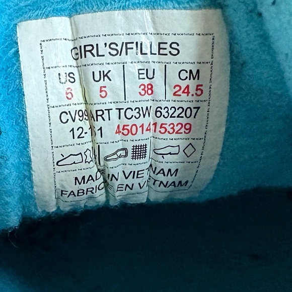 The North Face Hedgehog Hiker WP Shoe - Kids 6 Teal Pink - Picture 5 of 11